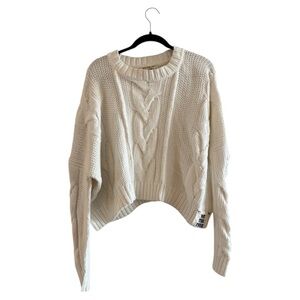 We The Free Cream Cable Knit Sweater